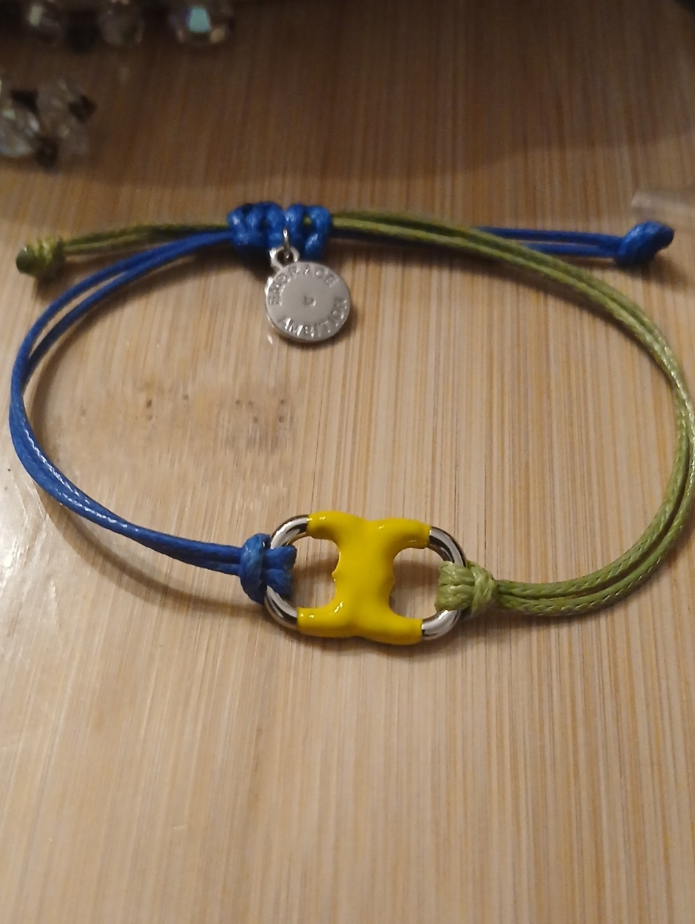 AUTHENTIC NEW Tory Burch Embrace Ambition Silk Bracelet Gemini Charm